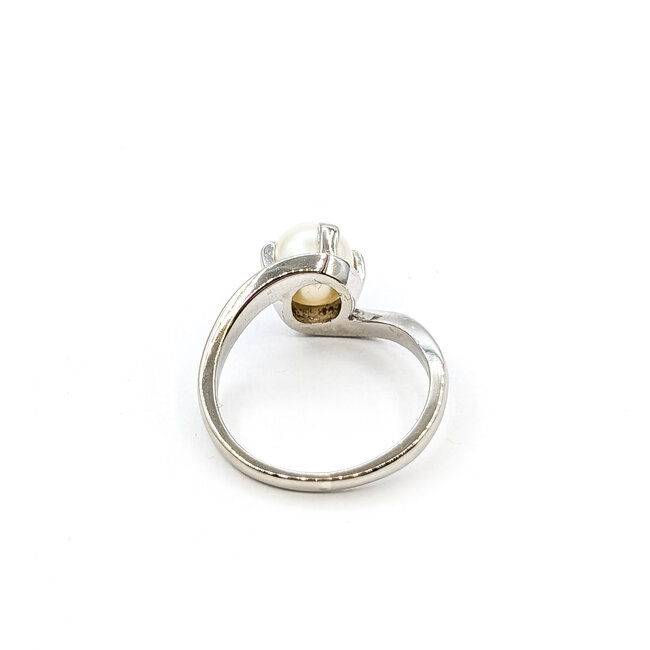 Ring Solitaire 6.7mm Pearl K10WG 9mm 3g 126010042