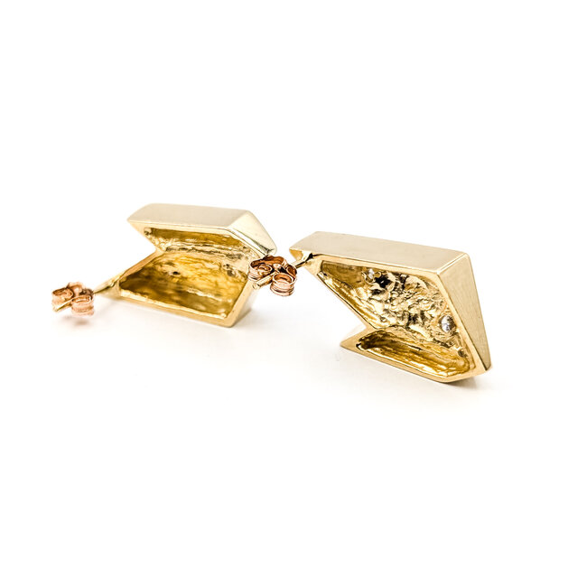 Earrings Stud Modern .16ctw Round Diamonds 14ky 1x.5" 12.89g 126010005