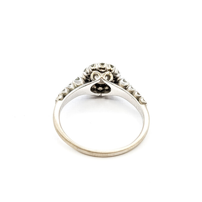 Ring Wedding Set Halo .75ct Round Diamonds 1.40ctw Diamonds 14kw Sz12 8.45g 226012012