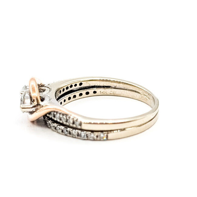 Ring BiPass Toi et Moi .70ctw Round Diamonds 14ktt Sz8.25 5.6g 226012028