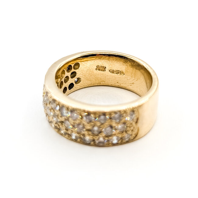 Ring Cluster 1.00ctw Round Diamonds 14ky 20mm Sz7.5 10.72g 126010006