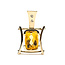 Pendant Slide Custom Design .04ct Round Diamonds 6.5ct Citrine 14ky 1.25x.8" 17.9g 126010004