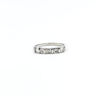Ring 7-Stone .33ctw Princess & Baguette Diamonds 14kw Sz7 2.13g 126020013