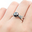 Ring Split Band .12ctw Round Diamonds 8.5mm Tahitian Pearl 14kw 5.5mm Sz7 3.85g 226020006
