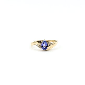 Ring Bypass .10ctw Round Diamonds .60ct Purple Tanzanite 14ky 2.5mm Sz7 2.54g 226020004