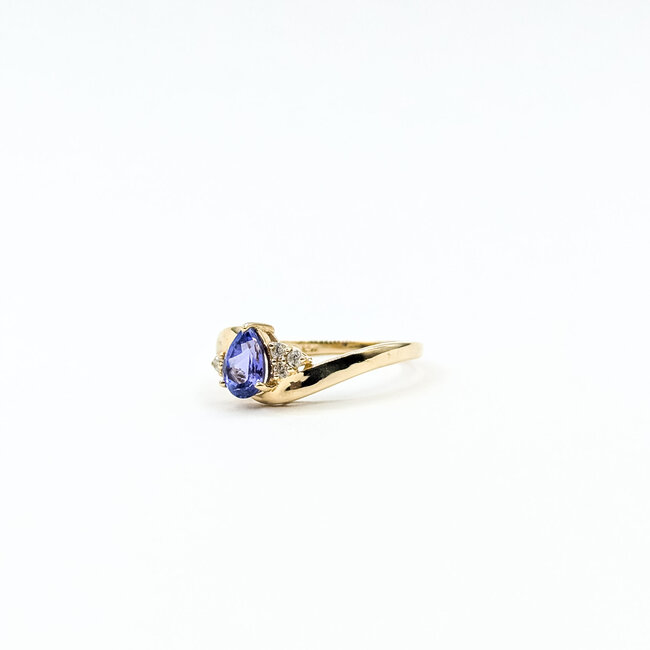 Ring Bypass .10ctw Round Diamonds .60ct Purple Tanzanite 14ky 2.5mm Sz7 2.54g 226020004
