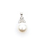Pendant Drop 0.05ctw Diamonds 16mm White Pearl K18WG 1.4x.9" 8.62g 126010036