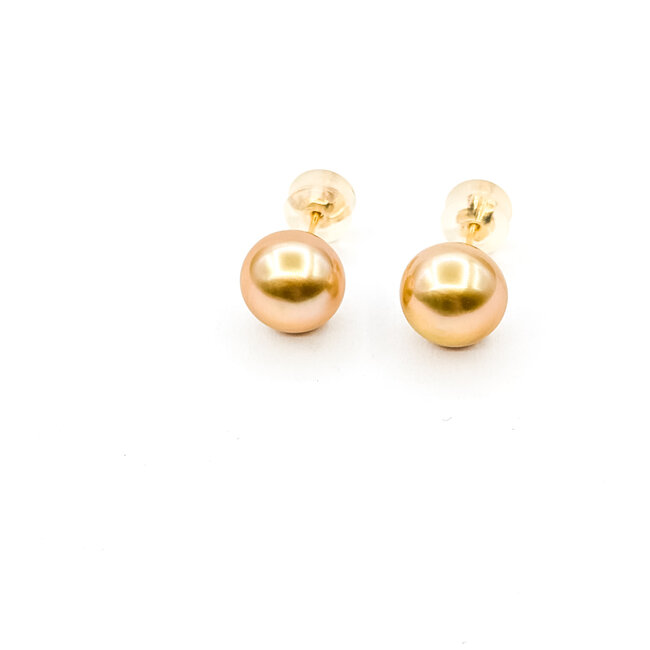 Earrings Stud 9.5mm Golden Pearl K18YG 9.5mm 2.89g 126010040