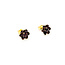 Earrings Stud Floral 1.00ctw Dark Garnet 14ky 8.5mm 0.88g 226020005