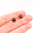 Earrings Stud Floral 1.00ctw Dark Garnet 14ky 8.5mm 0.88g 226020005