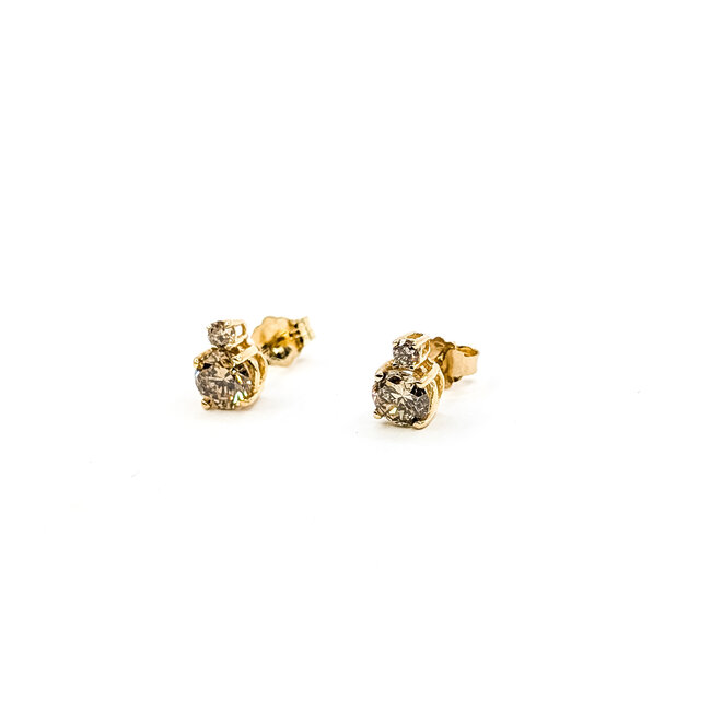 Earrings Stud Friction Back .75ctw Round Diamonds 14ky 5.65mm .98g 126010007