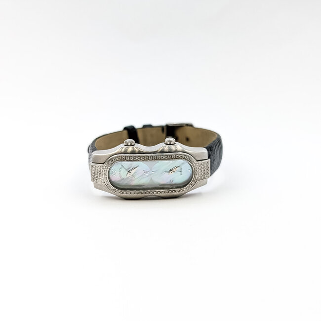 Phillip Stein MOP .05ctw Natual Diamonds 40mm Stainless Steel 8" Box and Papers 226016601