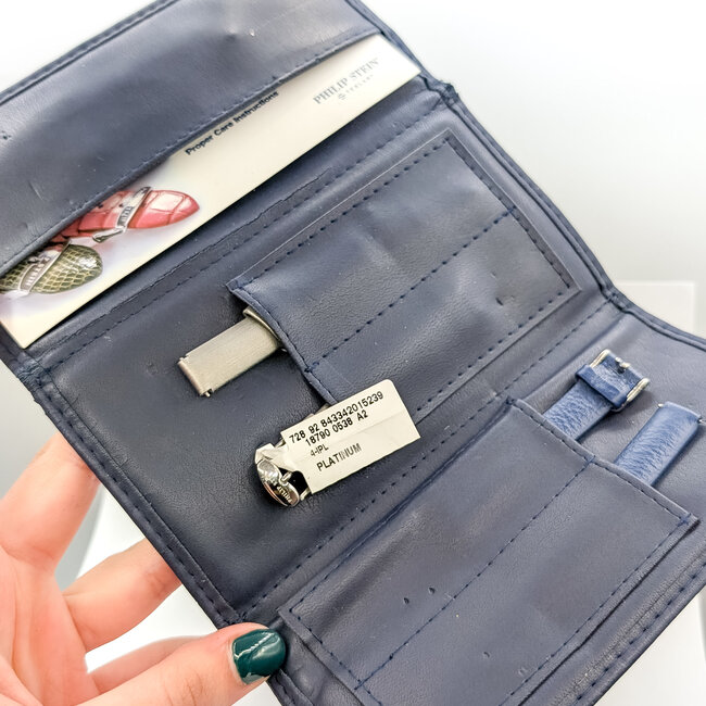 Phillip Stein MOP .05ctw Natual Diamonds 40mm Stainless Steel 8" Box and Papers 226016601