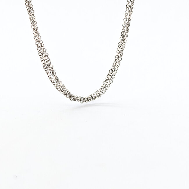 Necklace Chain Link 3 Strand 14kw 1.3mm 16.5" 3.85g 126012001