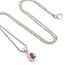 Pendant Drop .14ctw Round Diamonds .44ct Red Ruby pt900 14x8mm 14-16" 5.66g 126020041