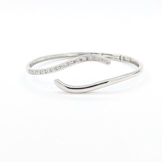 Bracelet Bangle 0.21ctw Round Diamonds 18kw 6.5" 8.87g 126020039