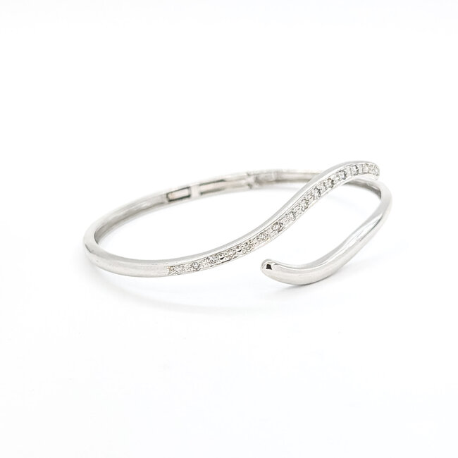 Bracelet Bangle 0.21ctw Round Diamonds 18kw 6.5" 8.87g 126020039