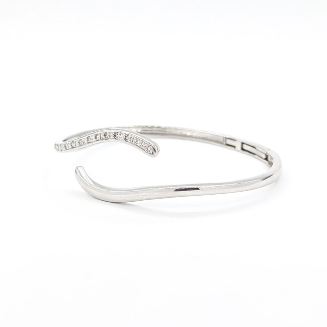 Bracelet Bangle 0.21ctw Round Diamonds 18kw 6.5" 8.87g 126020039