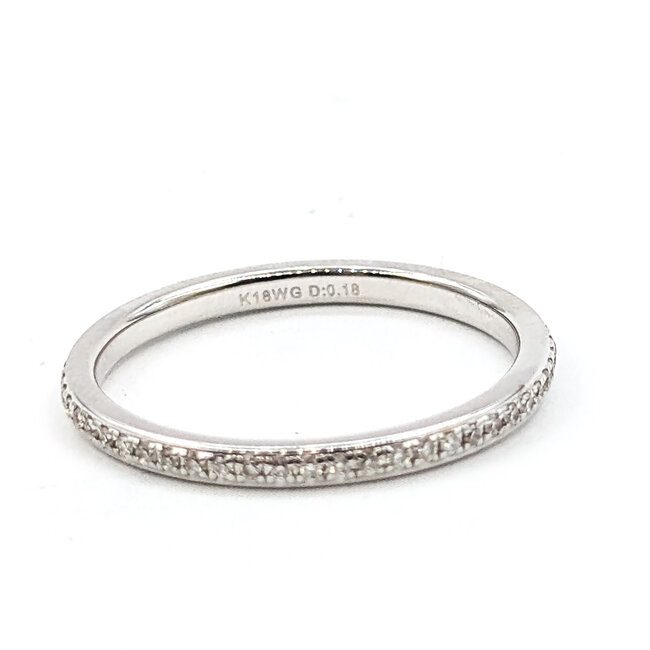 Ring Eternity Bridal 0.18ctw Round Diamonds 18kw 1.8mm Sz6 1.73g 126020016