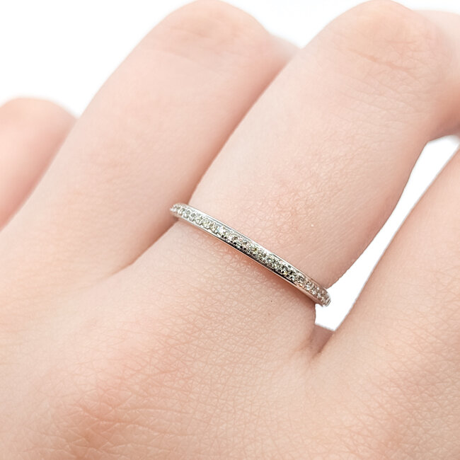 Ring Eternity Bridal 0.18ctw Round Diamonds 18kw 1.8mm Sz6 1.73g 126020016