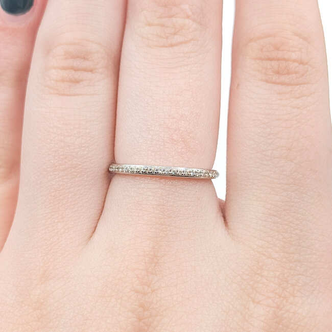 Ring Eternity Bridal 0.18ctw Round Diamonds 18kw 1.8mm Sz6 1.73g 126020016