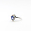 Ring Halo Tear Drop .40ctw Round & Baguette Diamonds 1.37ct Purple Tanzanite pt900 2.5mm Sz6 7.3g 126020030