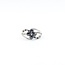 Ring Flower 1ctw Round & Rose Cut Black & White Diamonds 18kw 9mm Sz6.5 2.85g 126020017