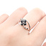 Ring Flower 1ctw Round & Rose Cut Black & White Diamonds 18kw 9mm Sz6.5 2.85g 126020017