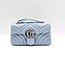 Handbag Gucci Lambskin Matelasse Small GG Marmont Shoulder Bag Light Blue 126025004