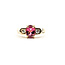 Ring 3-Stone .10ctw Round Diamonds 1.25ct Pink Tourmaline 14ky 3.75mm Sz5.5 3.9g 226020015