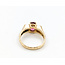 Ring 3-Stone .10ctw Round Diamonds 1.25ct Pink Tourmaline 14ky 3.75mm Sz5.5 3.9g 226020015