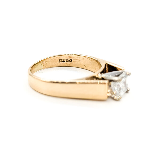 Ring Solitaire .75ct Emerald Diamonds 14ky 4.2mm Sz6 4.1g 226020020