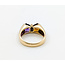 Ring Bow .02ctw Round Diamonds 3ctw Amethyst & Citrine 14ky 6.65mm Sz6.25 5g 226020016