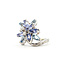 Ring Floral .25ctw Round Diamonds 1.25ctw Purple Tanzanite 1.00ctw Blue Aquamarine 14kw 17mm Sz5.25 7.4g 226020018