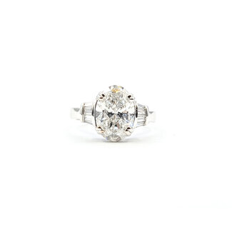 Ring Channel Set 3.01ct OV Lab Grown Diamond IGI: 750535424 .24ctw Baguette Diamonds 14kw 12x9mm Sz6.5 4g 125060024