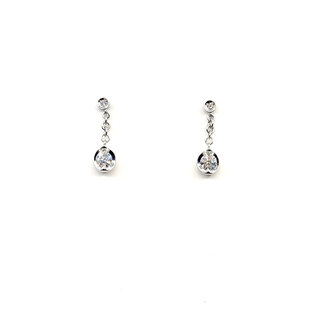 Earrings Stud Dangle 0.434ctw Round Diamonds 18kw .6x.15" 1.75g 126020024