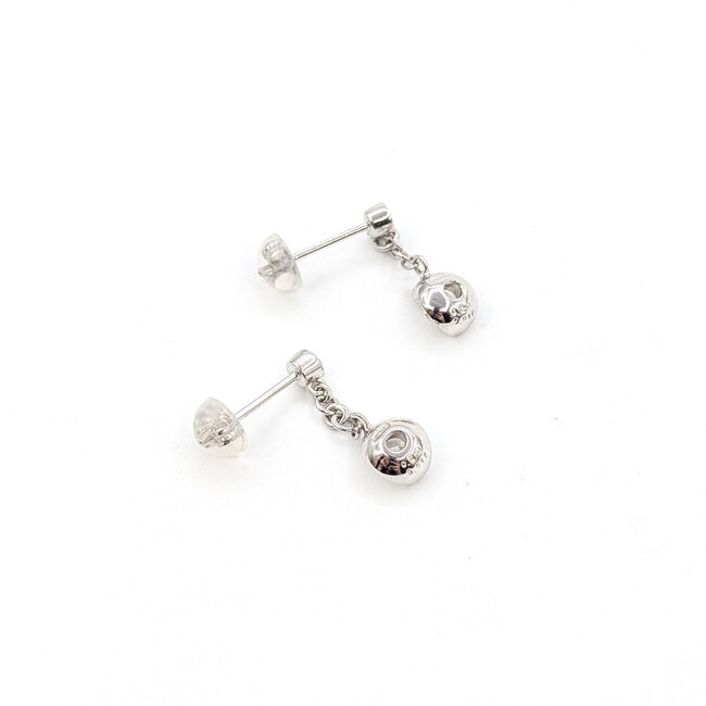 Earrings Stud Dangle 0.434ctw Round Diamonds 18kw .6x.15" 1.75g 126020024