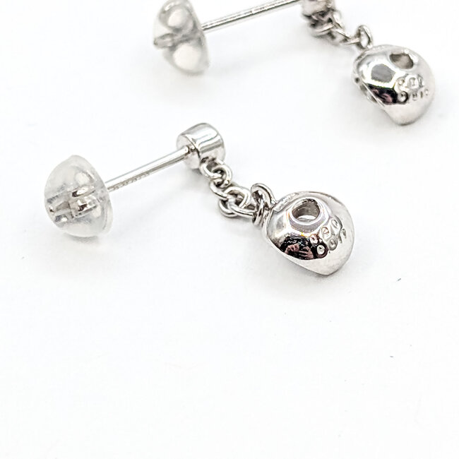 Earrings Stud Dangle 0.434ctw Round Diamonds 18kw .6x.15" 1.75g 126020024