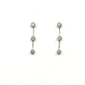 Earrings Stud Dangle 0.5ctw Round Diamonds 18kw 1.1" 2.36g 126020022