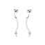 Earrings Dangle 0.1ctw Round Diamonds 18kw 1.25x.1" 1.86g 126020027