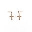 Earrings Stud Cross .02ctw Round Diamonds 10kr 1x.5" 1.5g 126020020