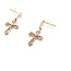 Earrings Stud Cross .02ctw Round Diamonds 10kr 1x.5" 1.5g 126020020