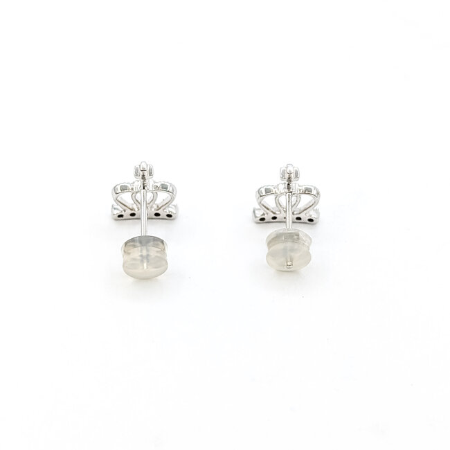 Earrings Stud Crown .05ctw Round Diamonds 18kw .4x.4" 1.49g 126020023