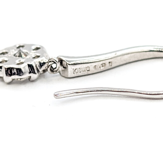 Earrings French Hook Drop 0.5ctw Round Diamonds 18kw .75x.25" 1.63g 126020021