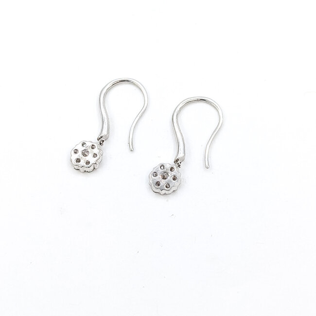 Earrings French Hook Drop 0.5ctw Round Diamonds 18kw .75x.25" 1.63g 126020021