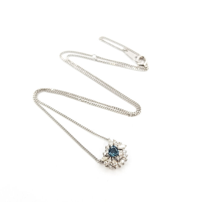 Pendant Drop W/Chain .29ctw Round & Marquise Diamonds .27ct Color Changing Alexandrite 18kw 14.5-15.5" 3.12g 126020035