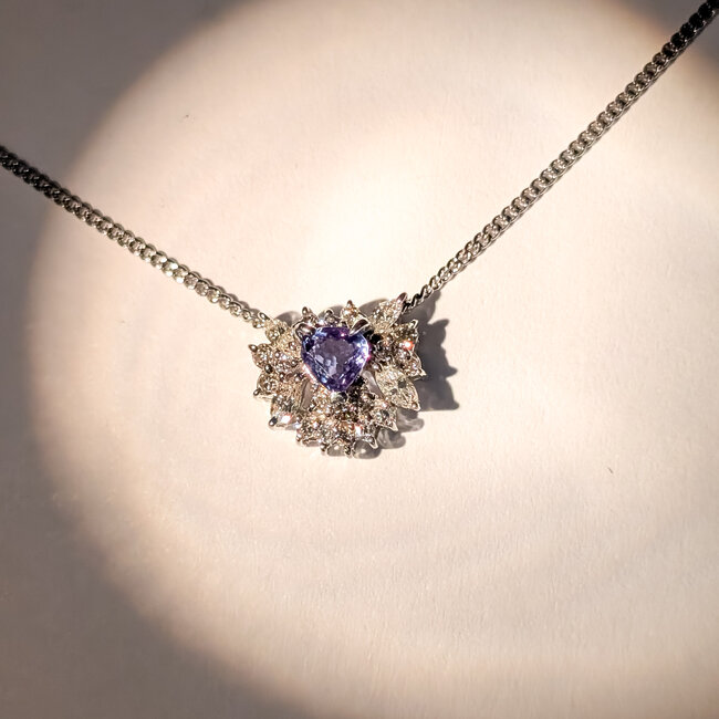 Pendant Drop W/Chain .29ctw Round & Marquise Diamonds .27ct Color Changing Alexandrite 18kw 14.5-15.5" 3.12g 126020035
