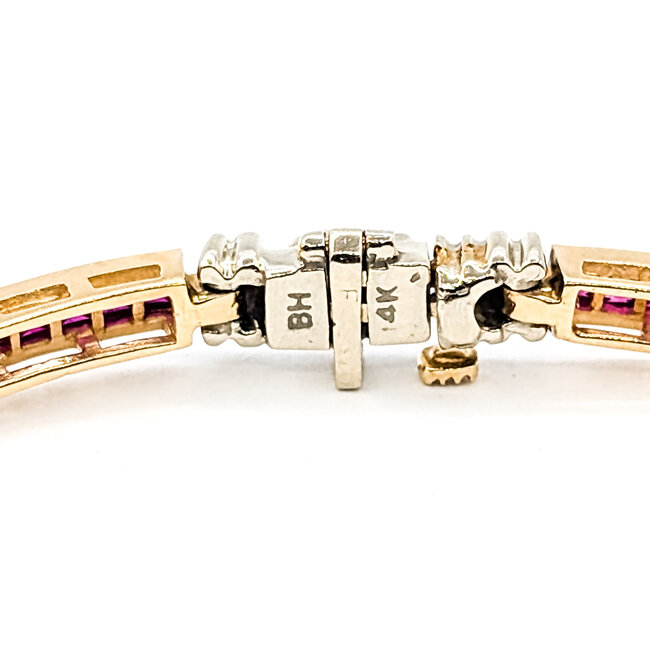 Bracelet Tennis .40ctw Round Diamonds 2.00ctw Ruby 14ky 4.1mm 7" 15.3g 226020021
