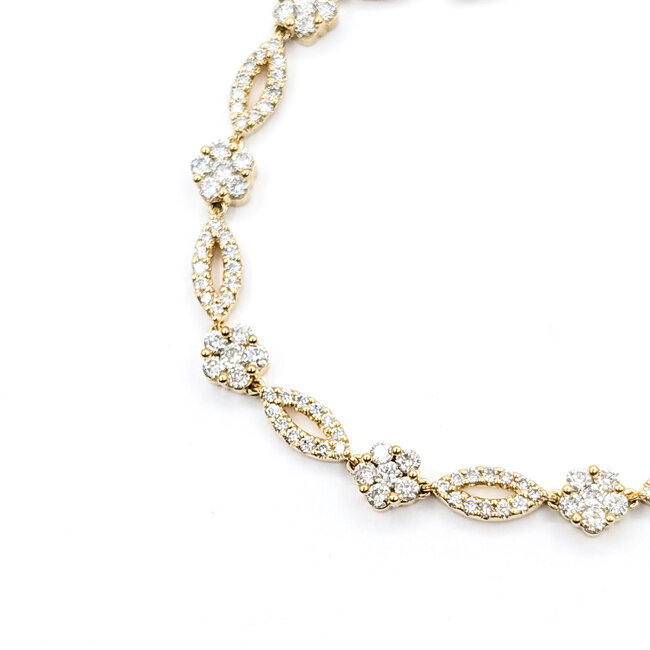 Bracelet Tennis 3.25ctw Round Diamonds 14ky 6mm 7" 12.9g 226020019