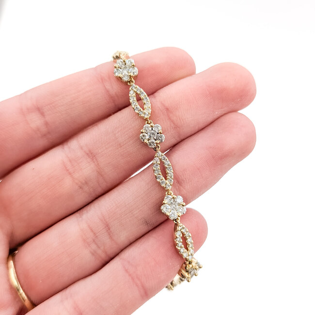 Bracelet Tennis 3.25ctw Round Diamonds 14ky 6mm 7" 12.9g 226020019